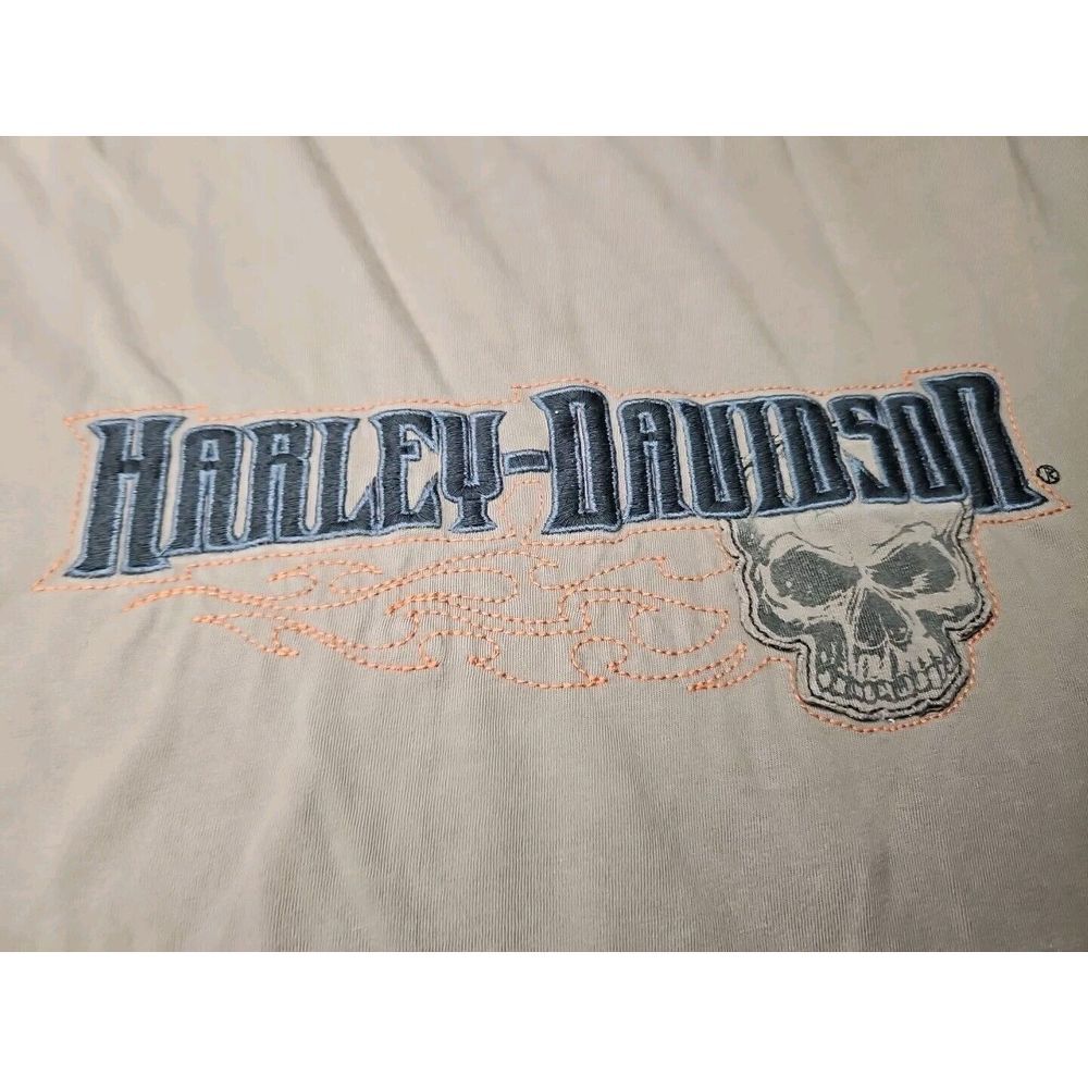 Harley-Davidson Motorcycle Knit Long Sleeve EMBROIDERED‎ LOGO FLAME 3D SKULL 2X